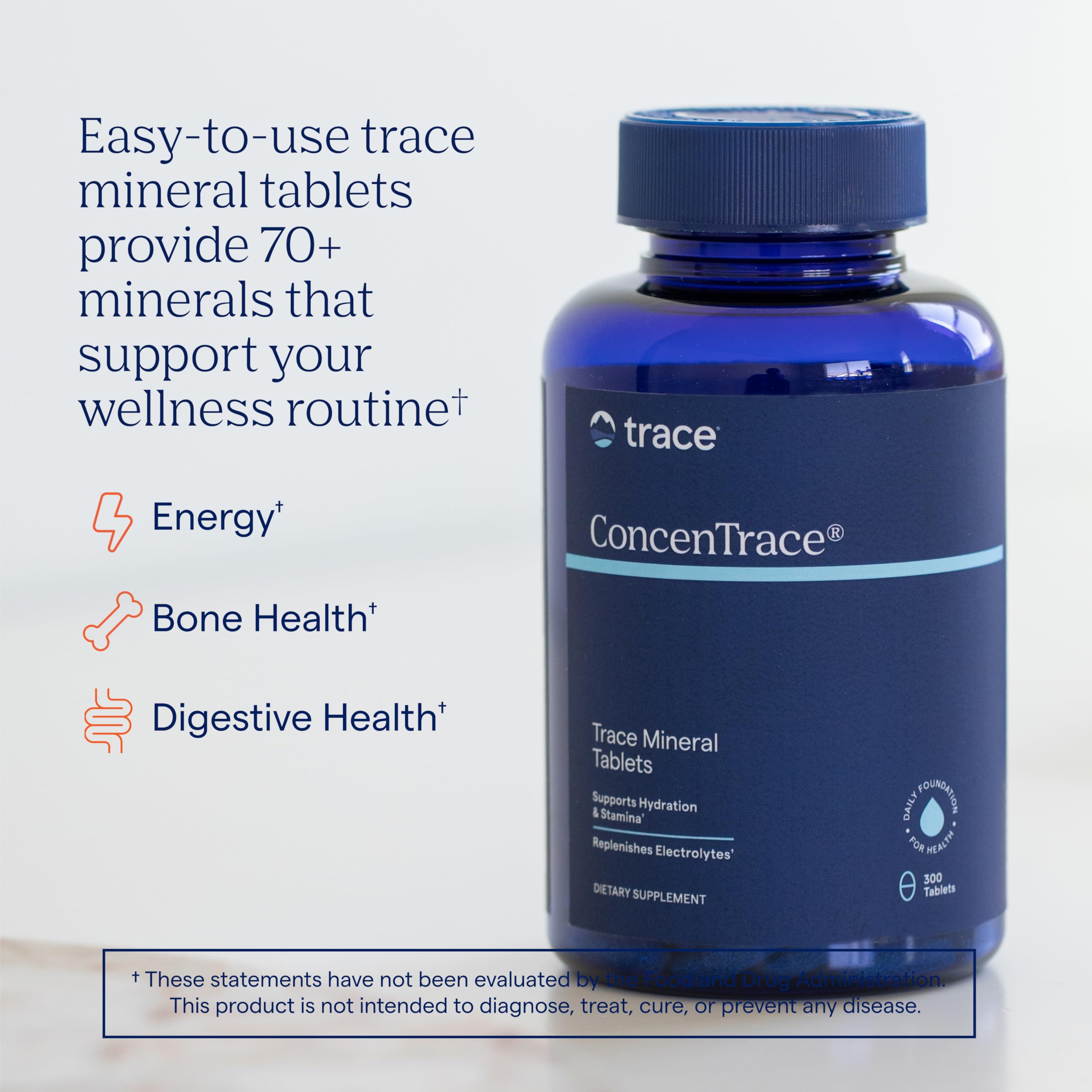 Trace Minerals Research ConcenTrace Trace Mineral Tablets side view