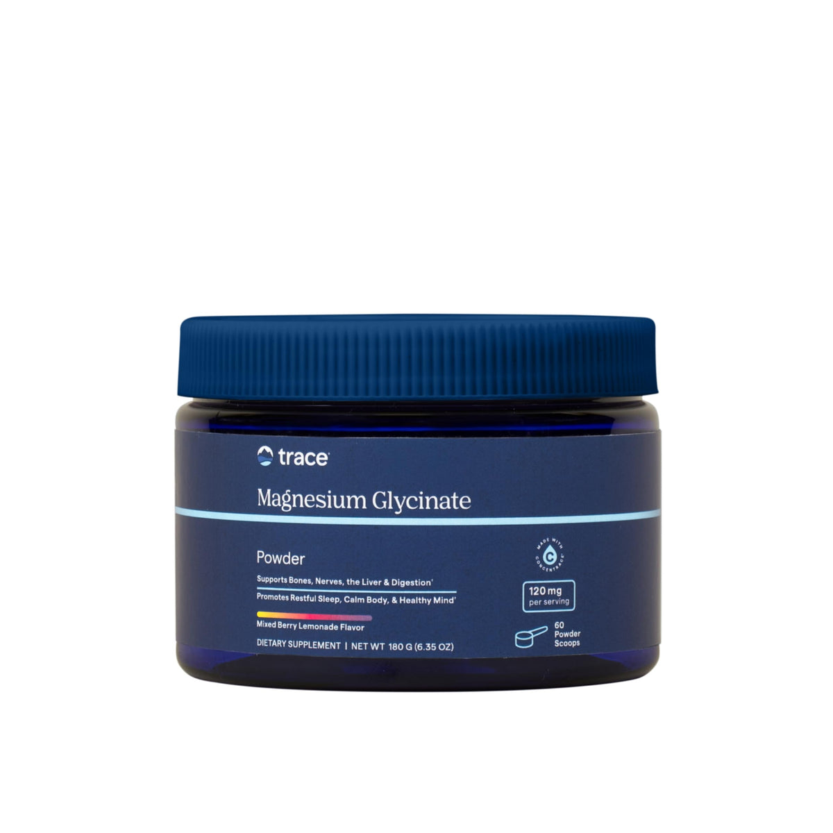 TRACE MINERALS RESEARCH Magnesium Glycinate Powder front view 227g