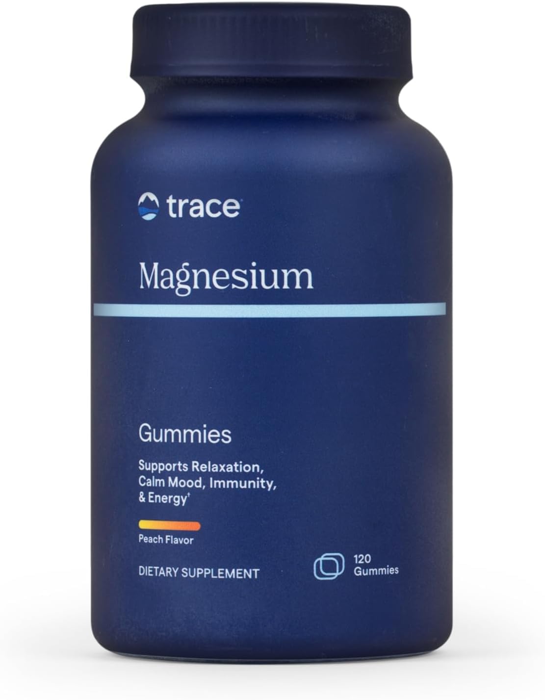 TRACE MINERALS RESEARCH Magnesium Gummies 120 Count Peach flavour front view