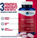 TRACE MINERALS RESEARCH Zinc + Vitamin C chewable wafers on a table