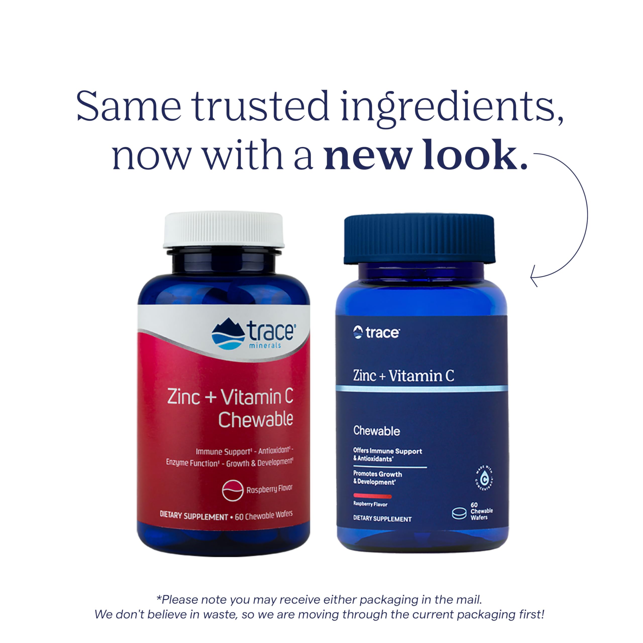 TRACE MINERALS RESEARCH Zinc + Vitamin C chewable wafers side view