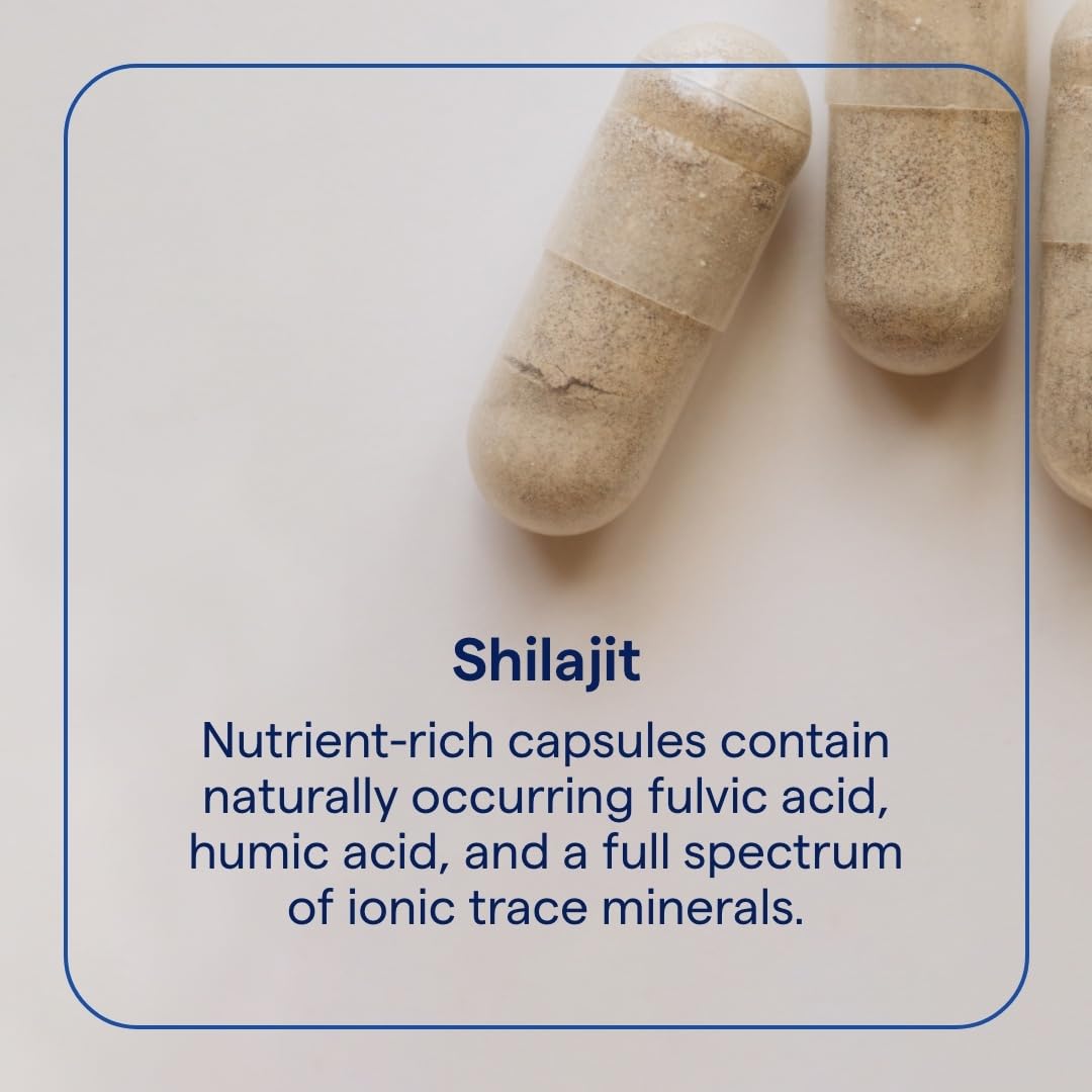 Trace Minerals Shilajit Capsules side view showing capsule size