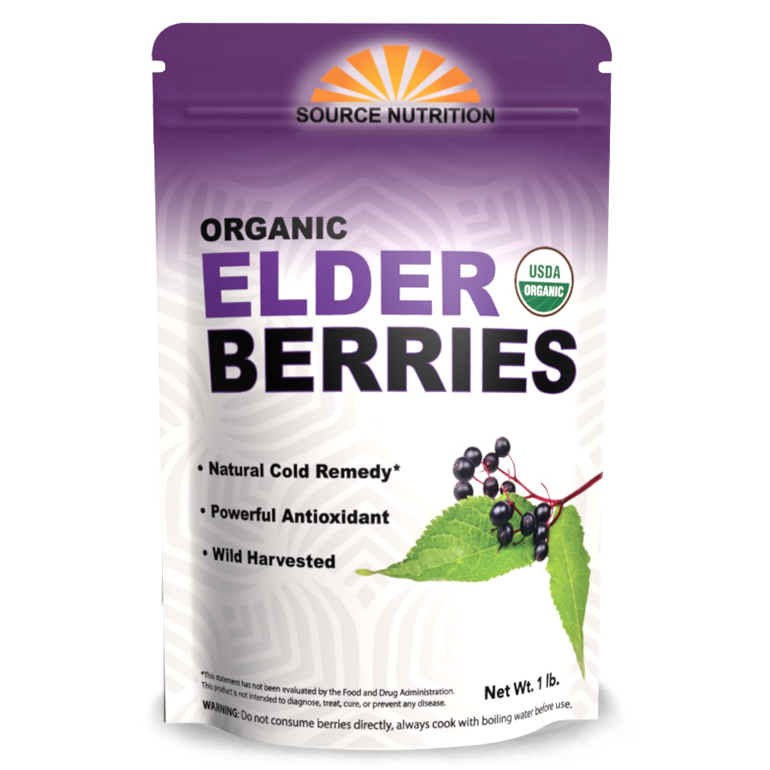 TradeKing Organic Elderberries 454g front view