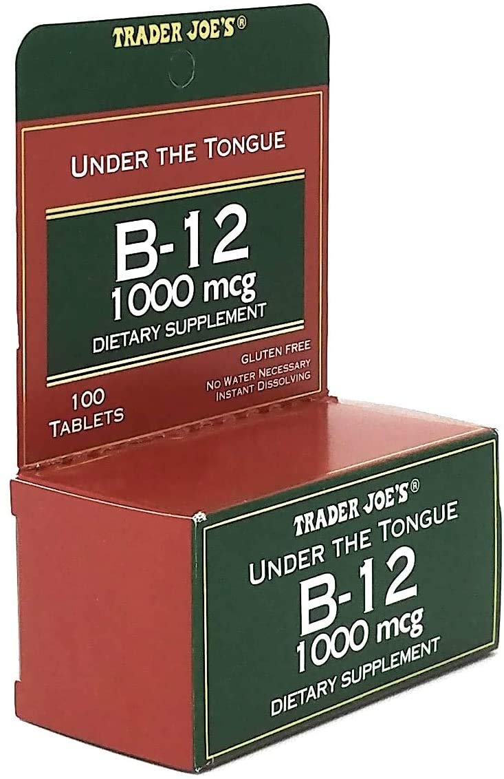 Trader Joe's B-12 1000 mcg tablets in a bottle