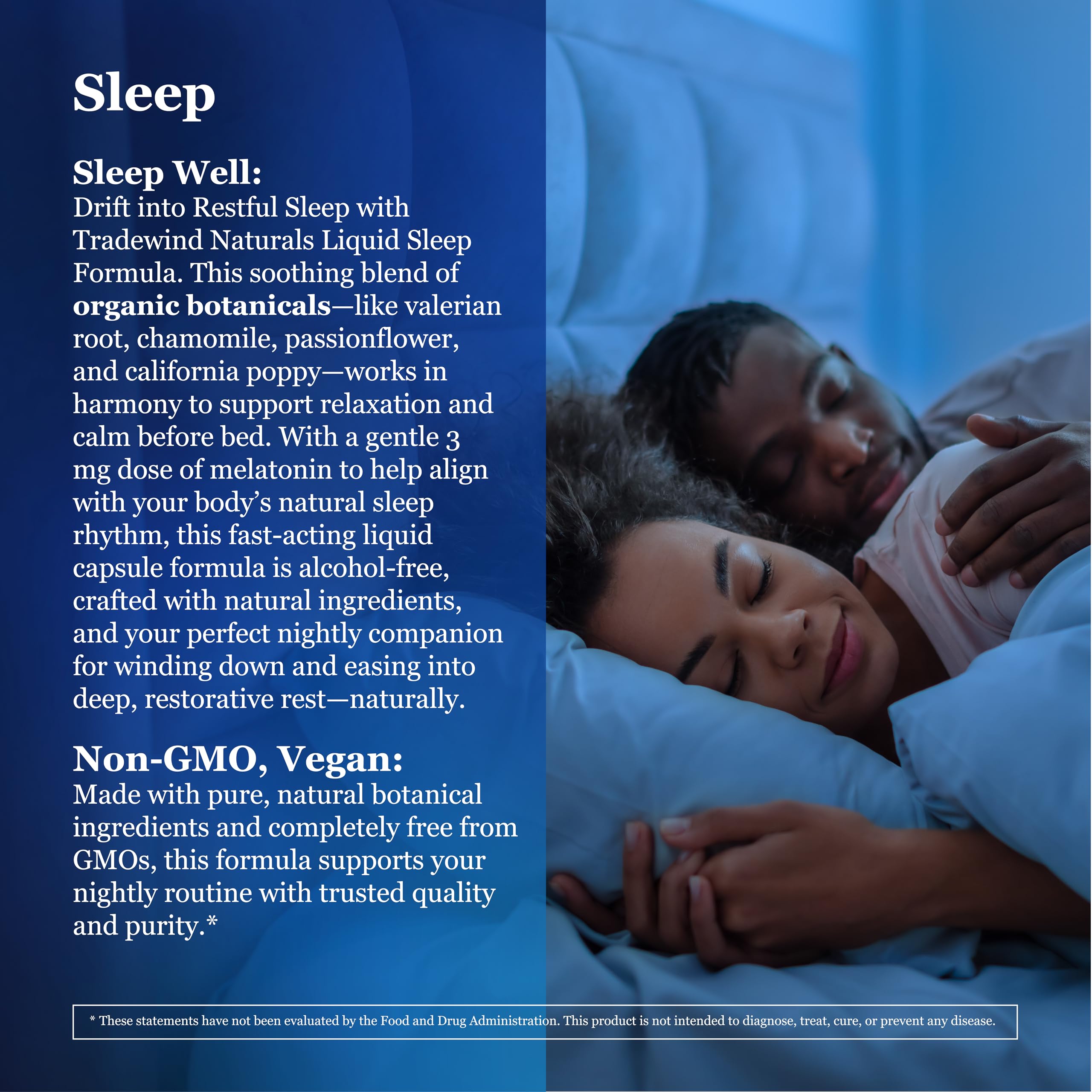Tradewind Naturals Sleep Liquid Capsules 60 Count close-up of capsules
