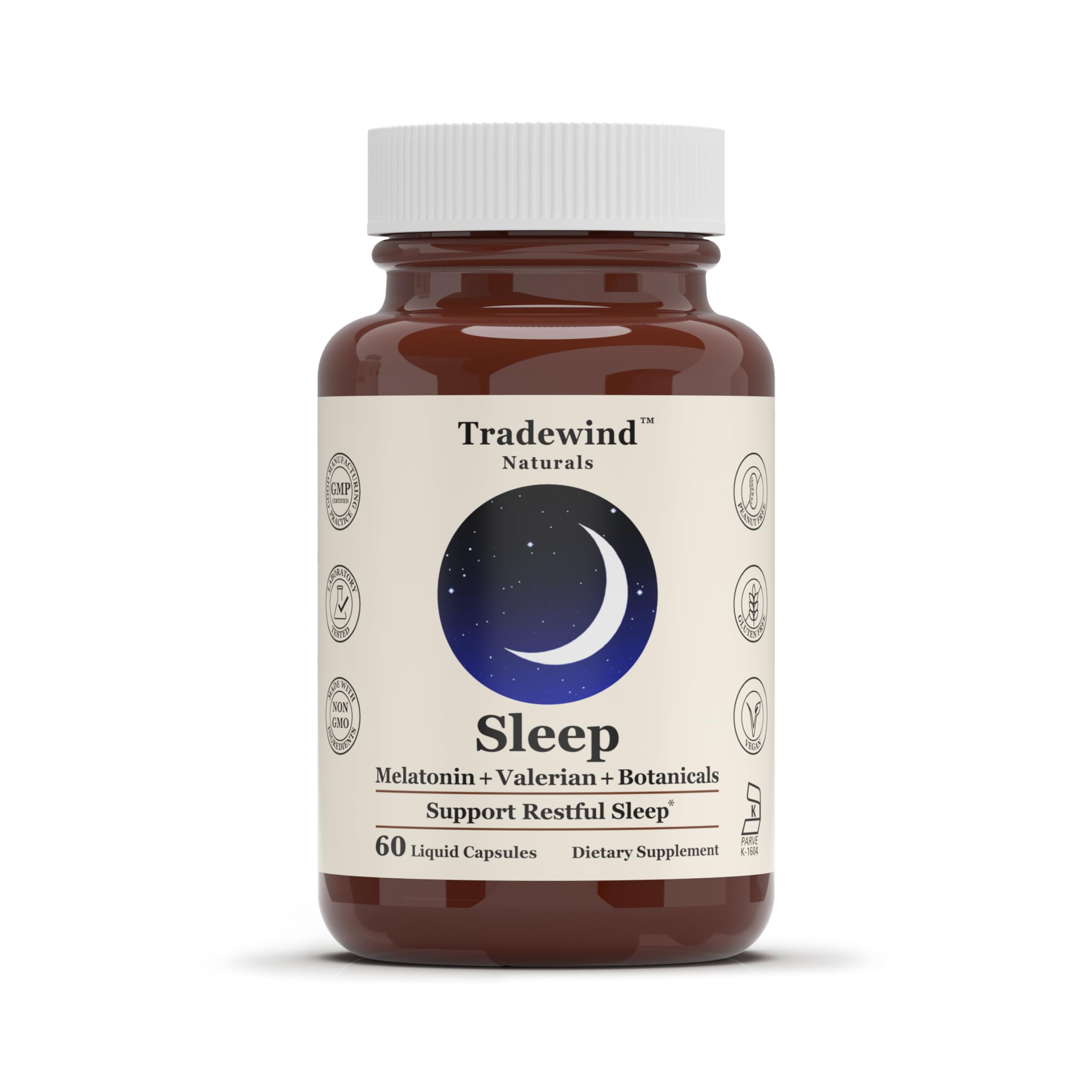 Tradewind Naturals Sleep Liquid Capsules 60 Count front view