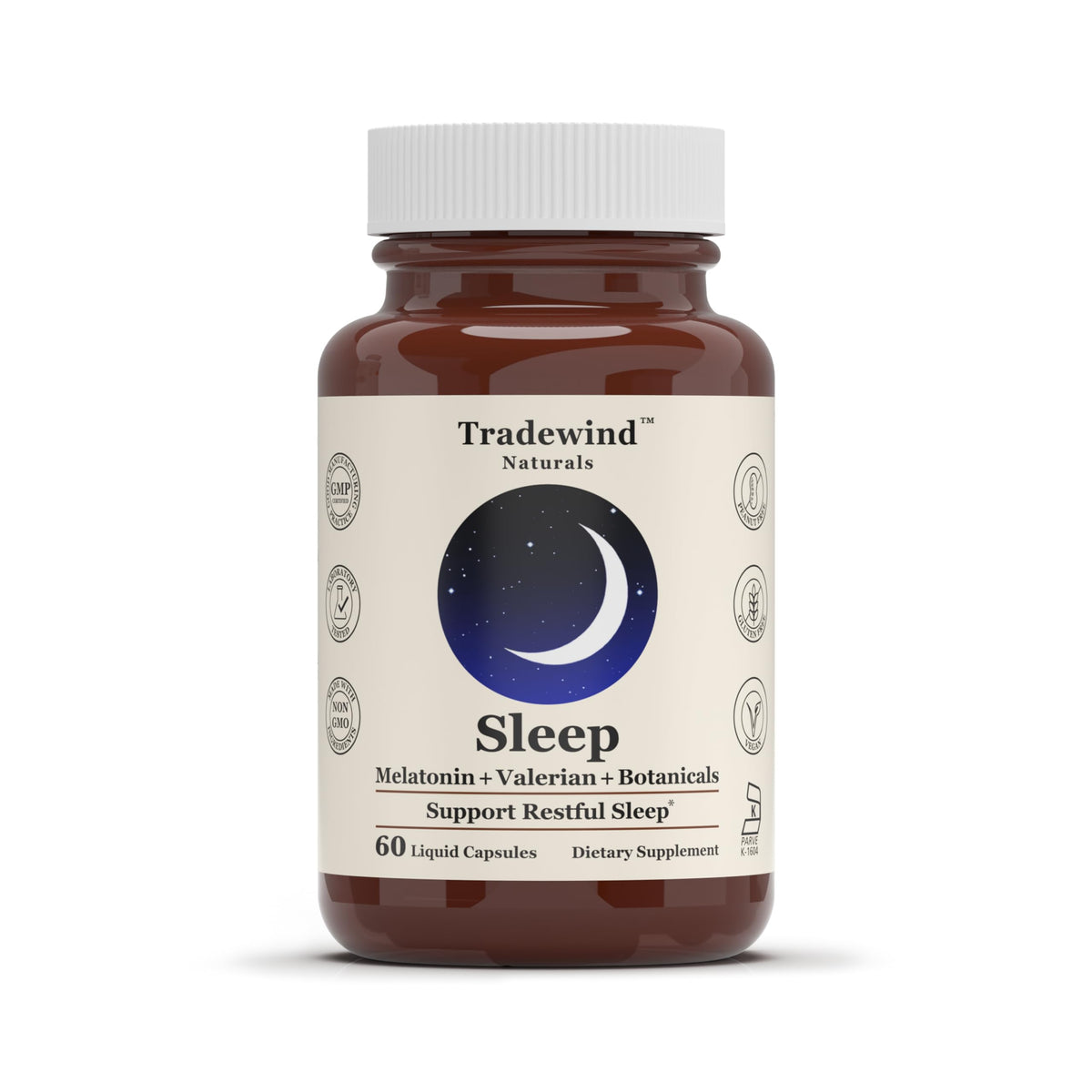 Tradewind Naturals Sleep Liquid Capsules 60 Count front view