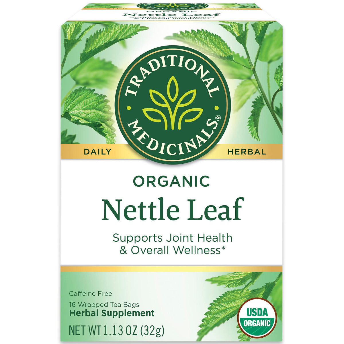 Traditional Medicinals Nettle Herbal Supplement package front view