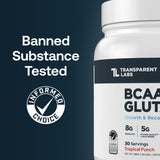 Transparent Labs BCAA Glutamine 8000mg powder back view