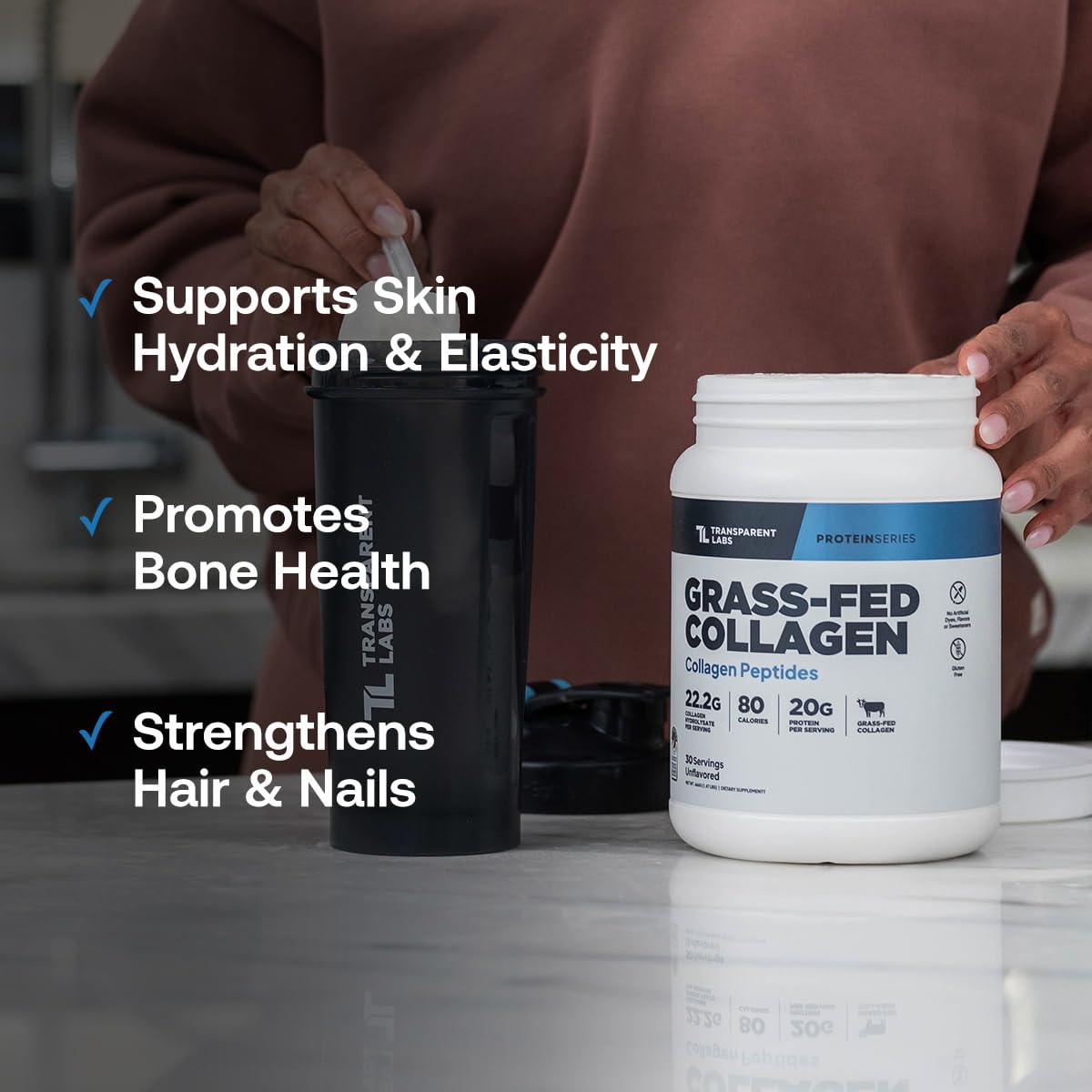 Transparent Labs Collagen Peptides 666g product label