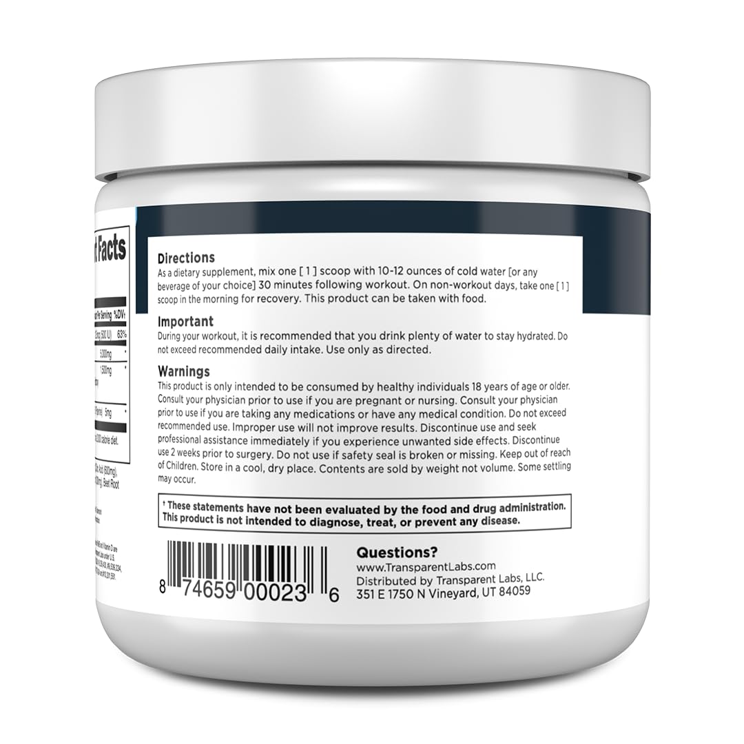 Transparent Labs Creatine HMB 210g on a fitness mat