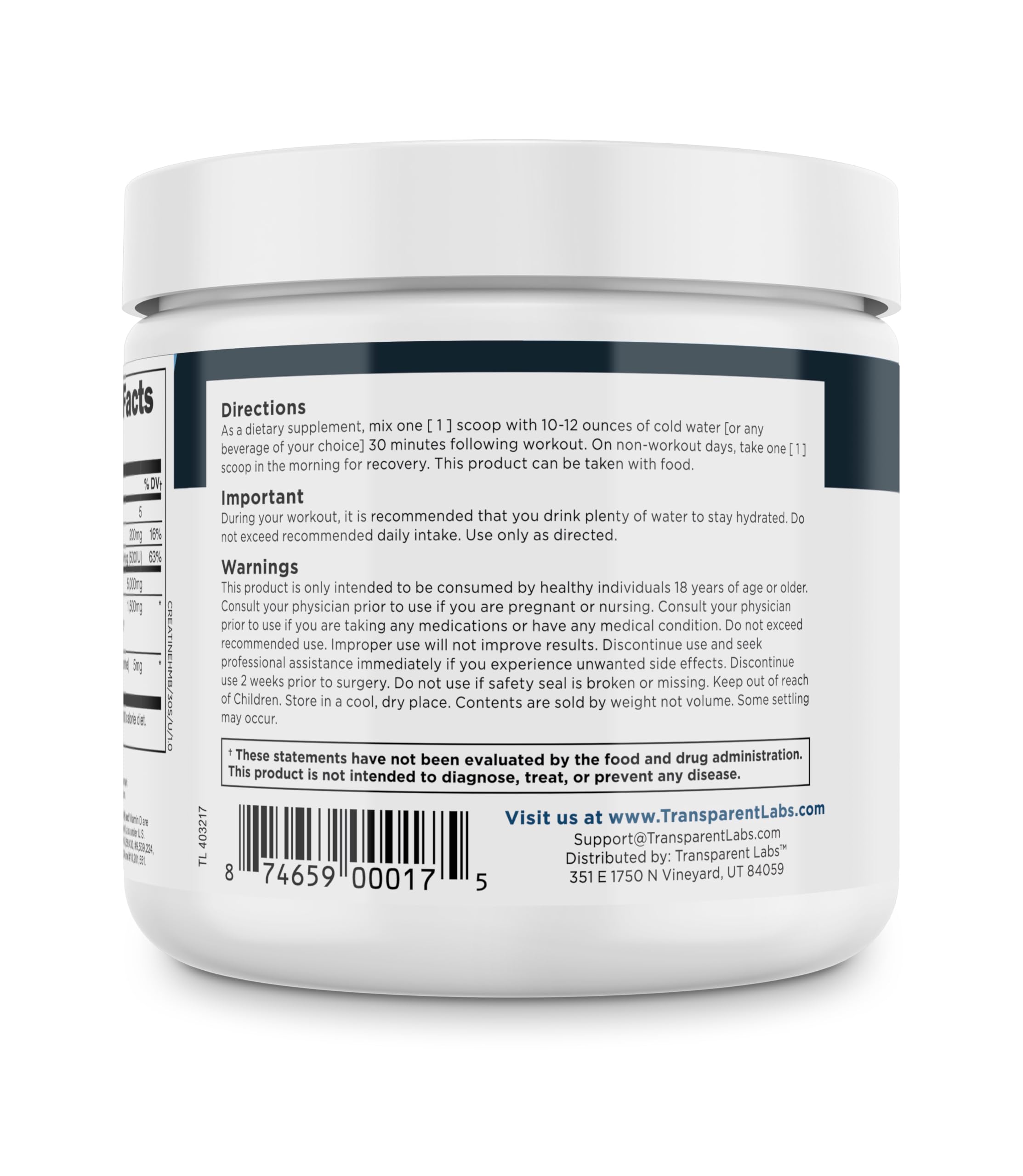 Transparent Labs Creatine HMB 259g lifestyle scene