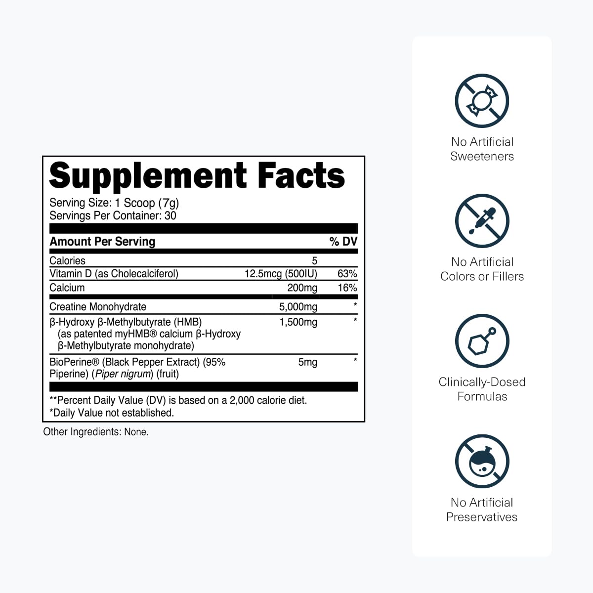 Transparent Labs Creatine HMB 259g side view