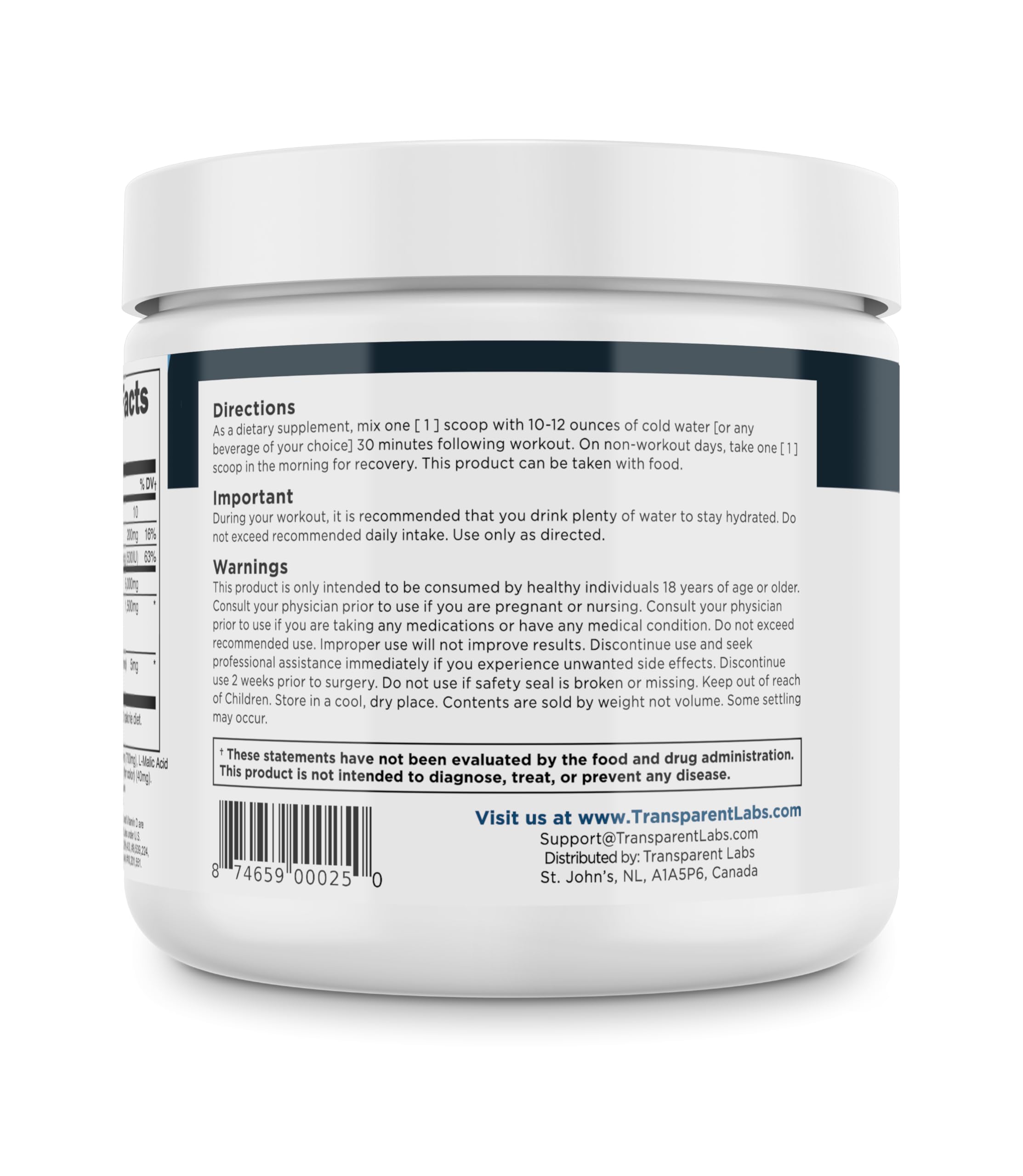 Transparent Labs Creatine HMB 312g close-up of powder