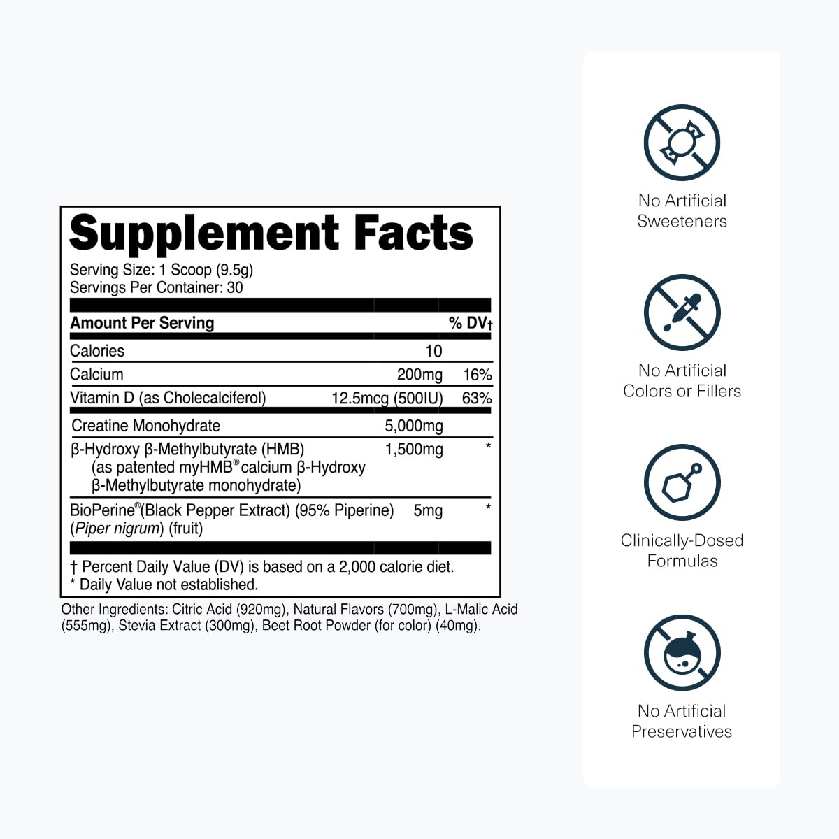 Transparent Labs Creatine HMB 312g scoop and powder