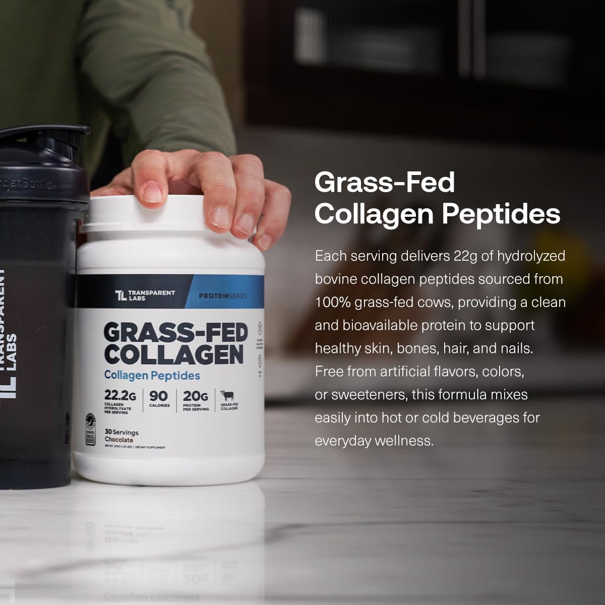 Transparent Labs Hydrolyzed Collagen Peptides 22g packaging