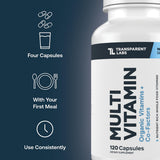 Transparent Labs Multivitamin displayed with fresh fruits