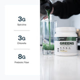 Transparent Labs Prebiotic Greens 572g close-up of powder texture