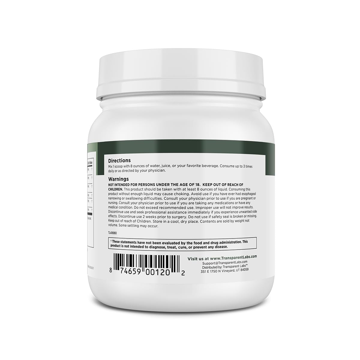 Transparent Labs Prebiotic Greens 572g with fresh fruits and vegetables