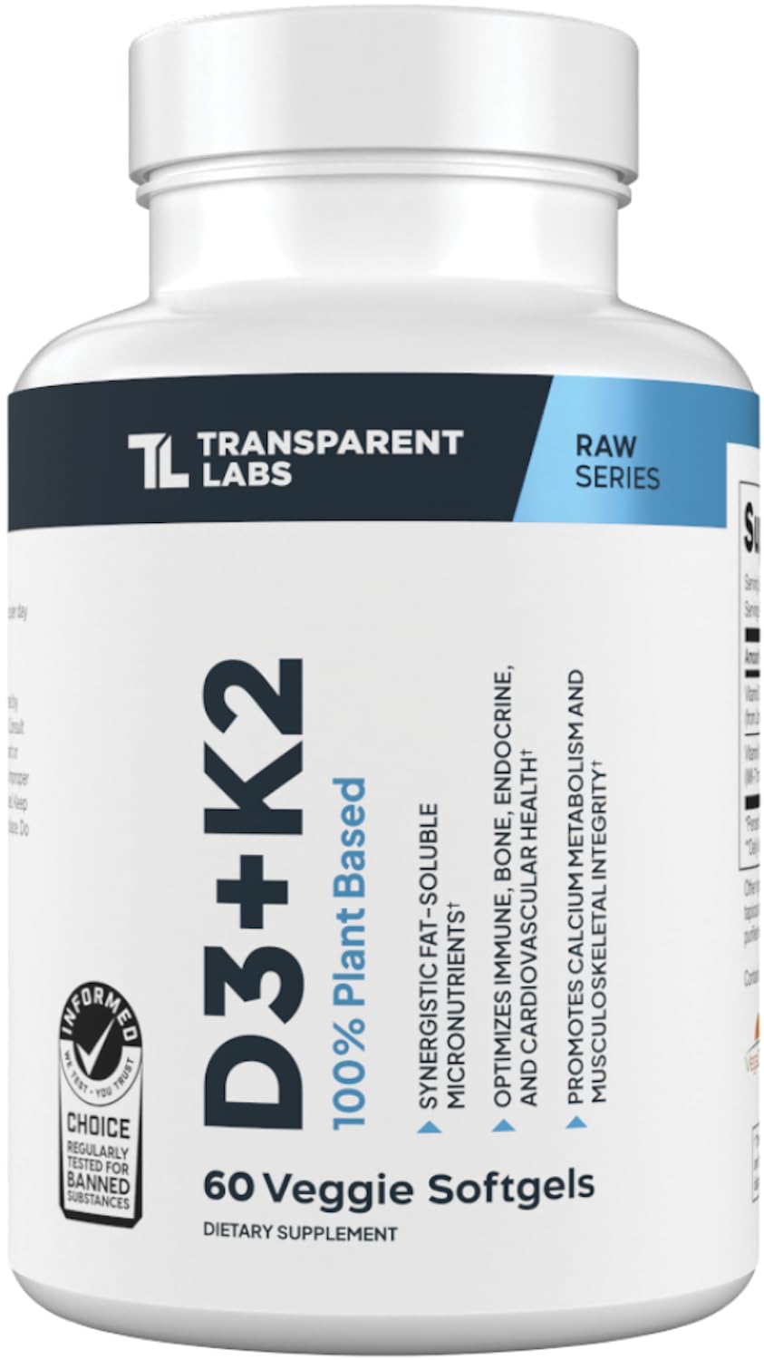 Transparent Labs Vitamin D3 + K2 Supplement front view