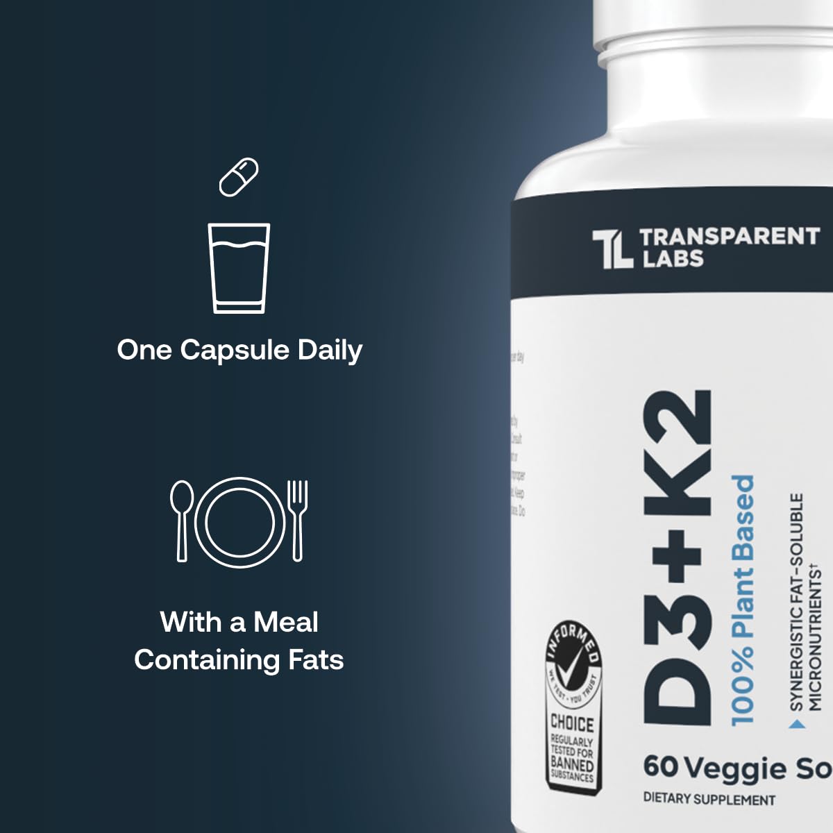 Transparent Labs Vitamin D3 + K2 Supplement in a lifestyle setting