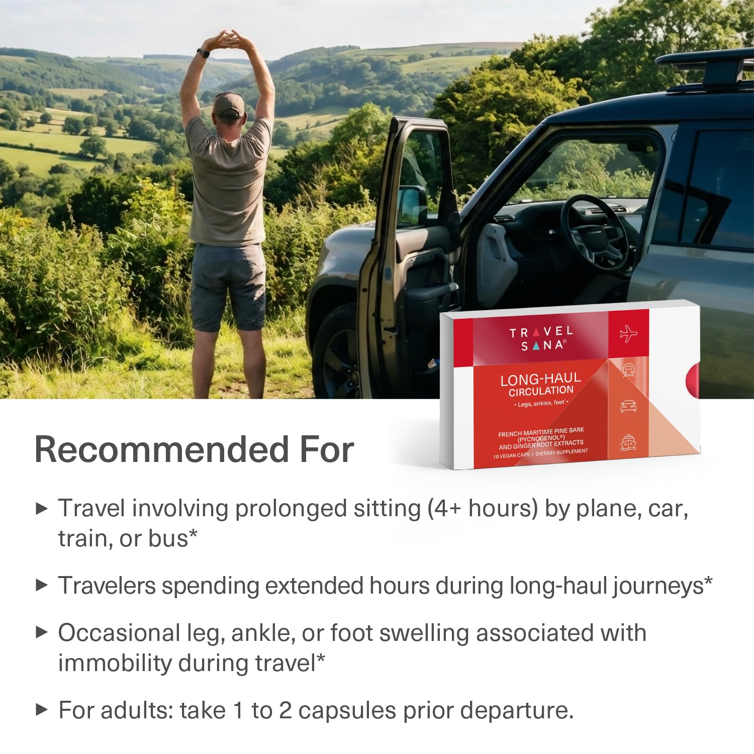 TRAVELSANA Long-Haul Circulation Capsules ingredients list