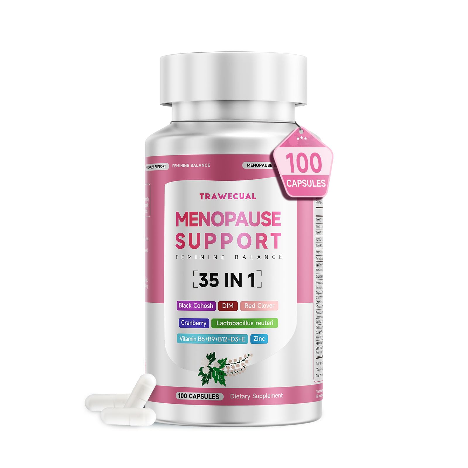 Trawecual Black Cohosh Supplement 400mg front view of bottle