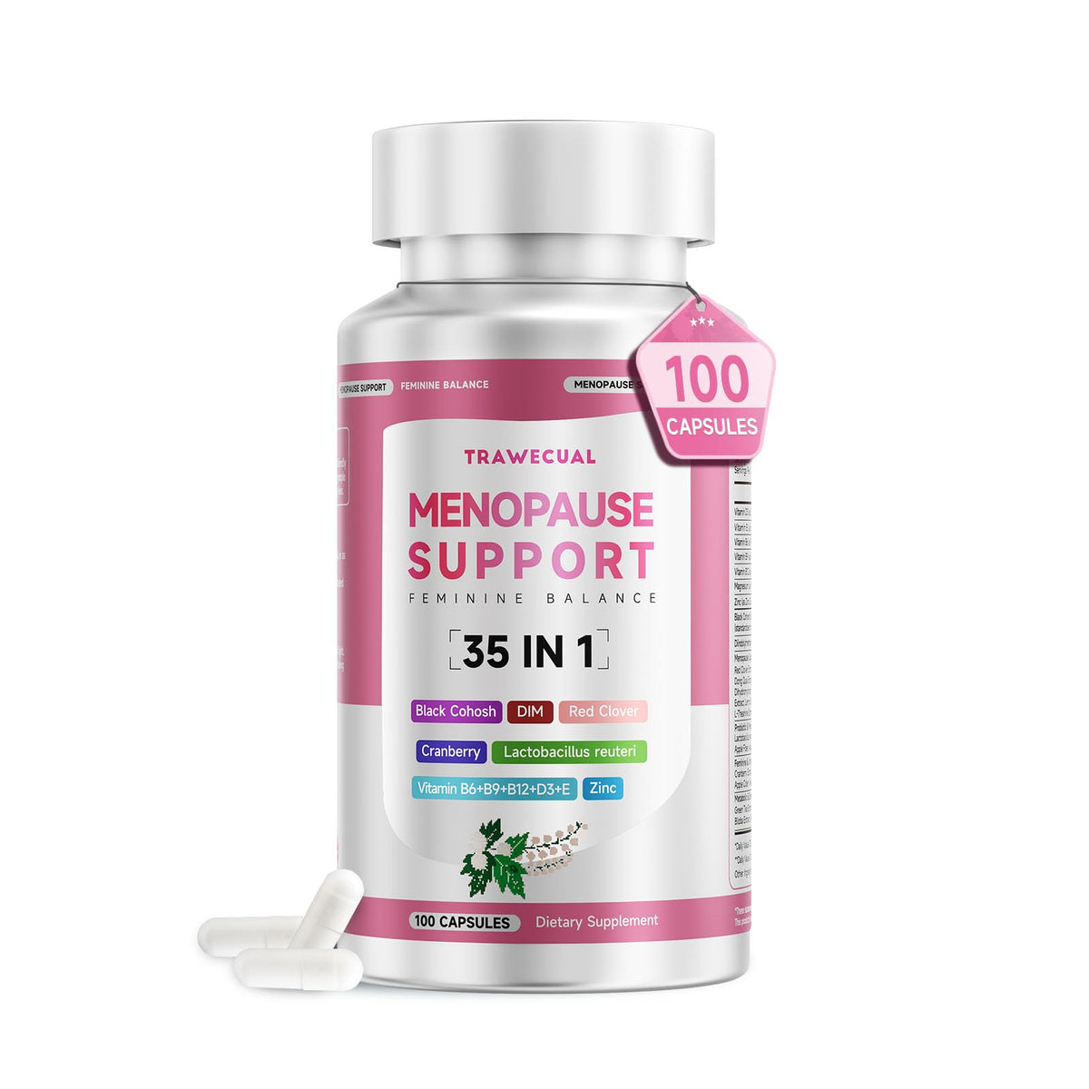Trawecual Black Cohosh Supplement 400mg front view of bottle