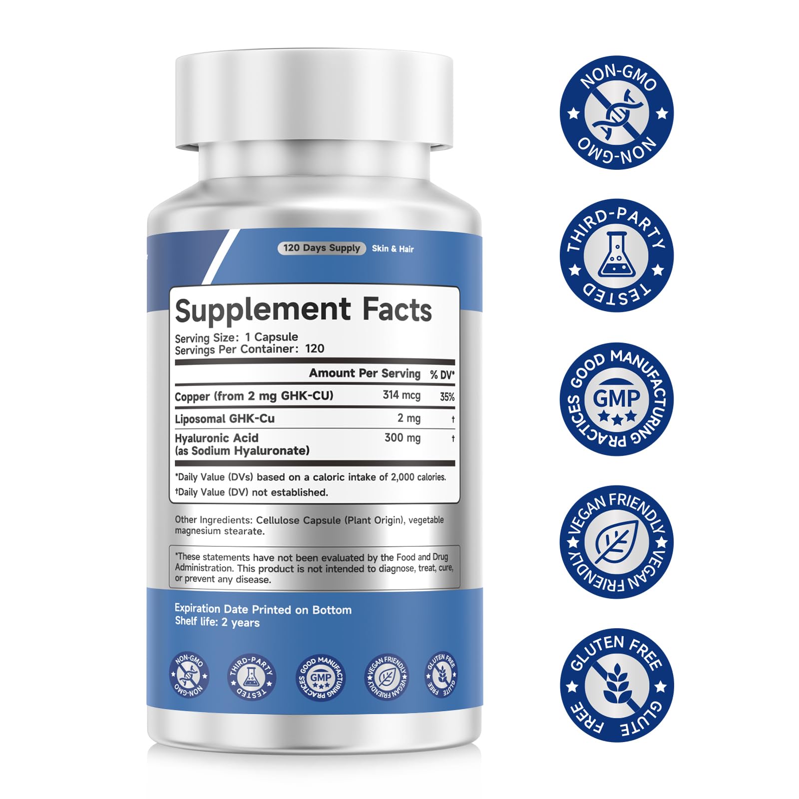 Trawecual GHK-Cu Capsules side view with label
