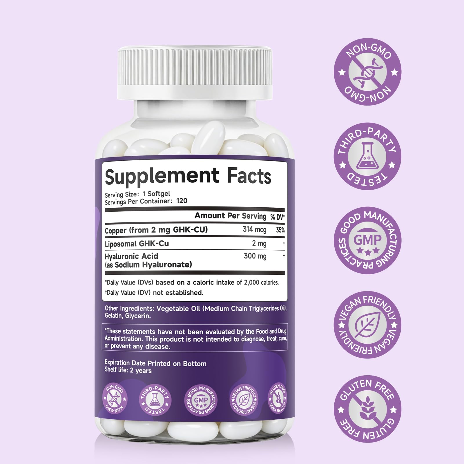 Trawecual GHK-CU Softgels back view packaging