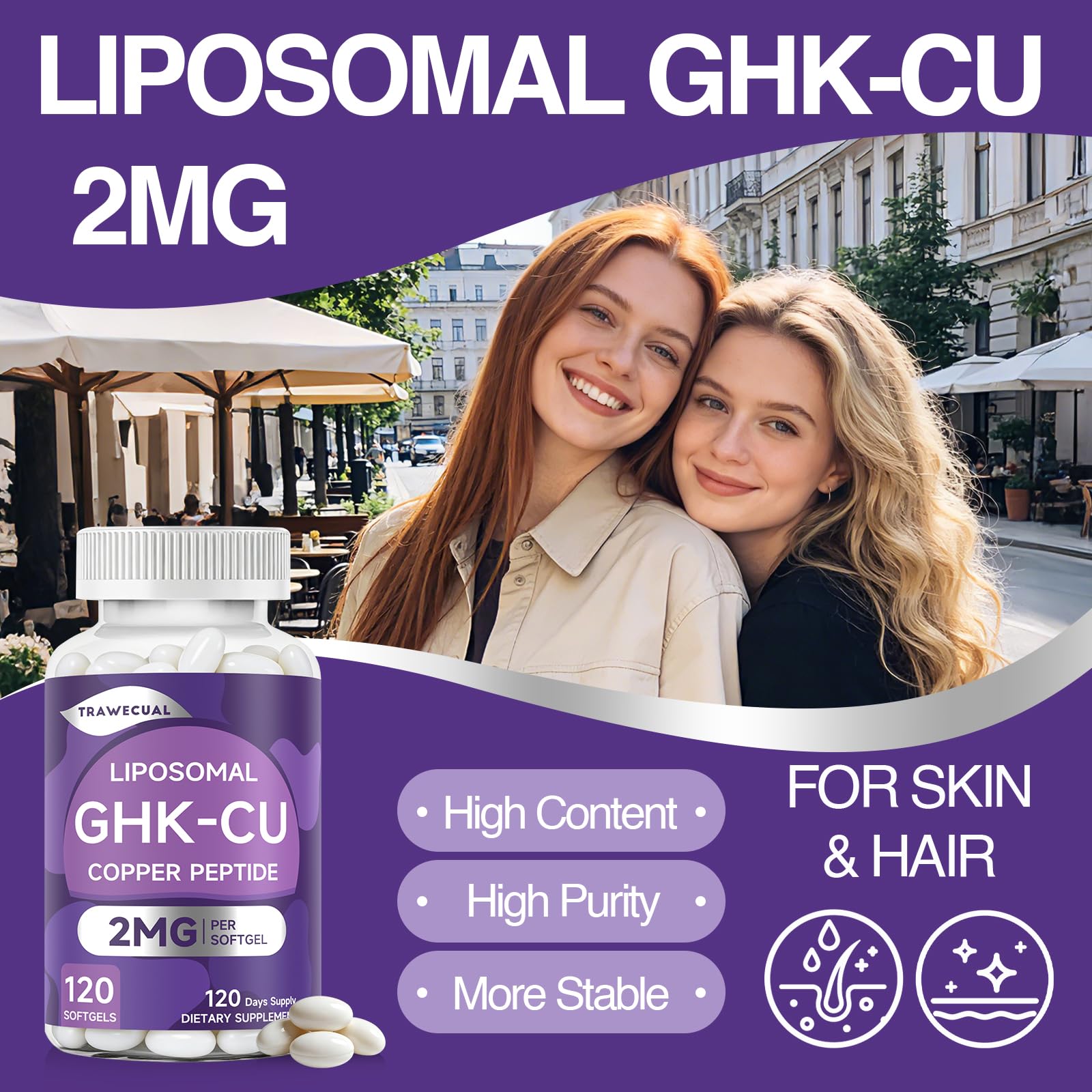 Trawecual GHK-CU Softgels ingredients list on packaging