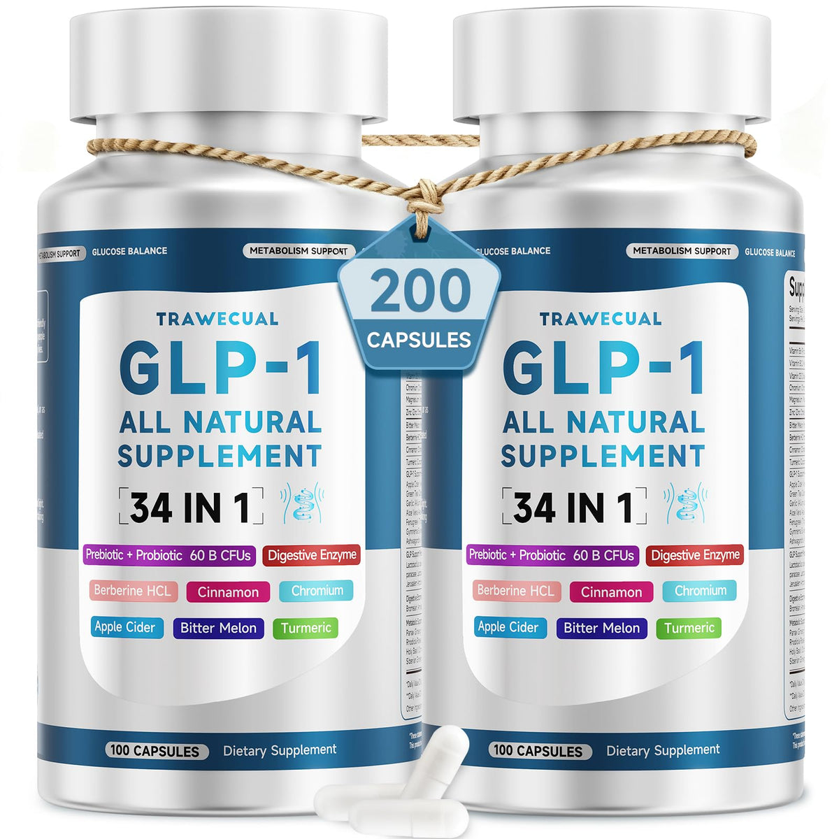Trawecual GLP-1 Support Supplement 2 Pack front view