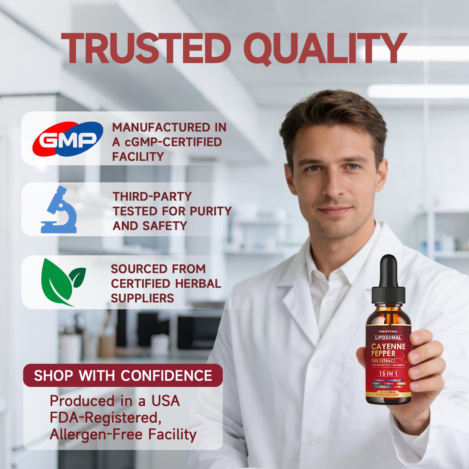 Trawecual Liposomal Cayenne packaging dimensions