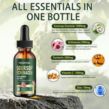 Trawecual Soursop Echinacea Drops in a glass of water
