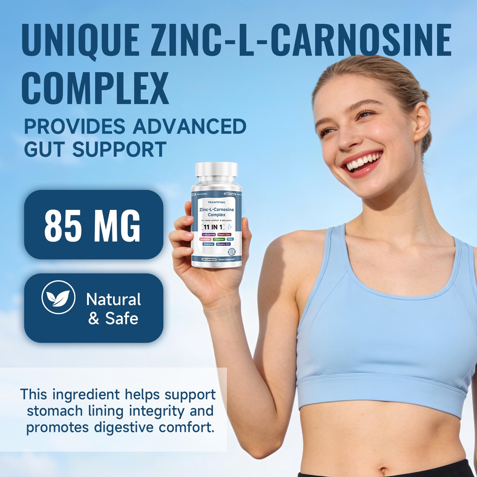 Trawecual Zinc L-Carnosine Complex bottle with label