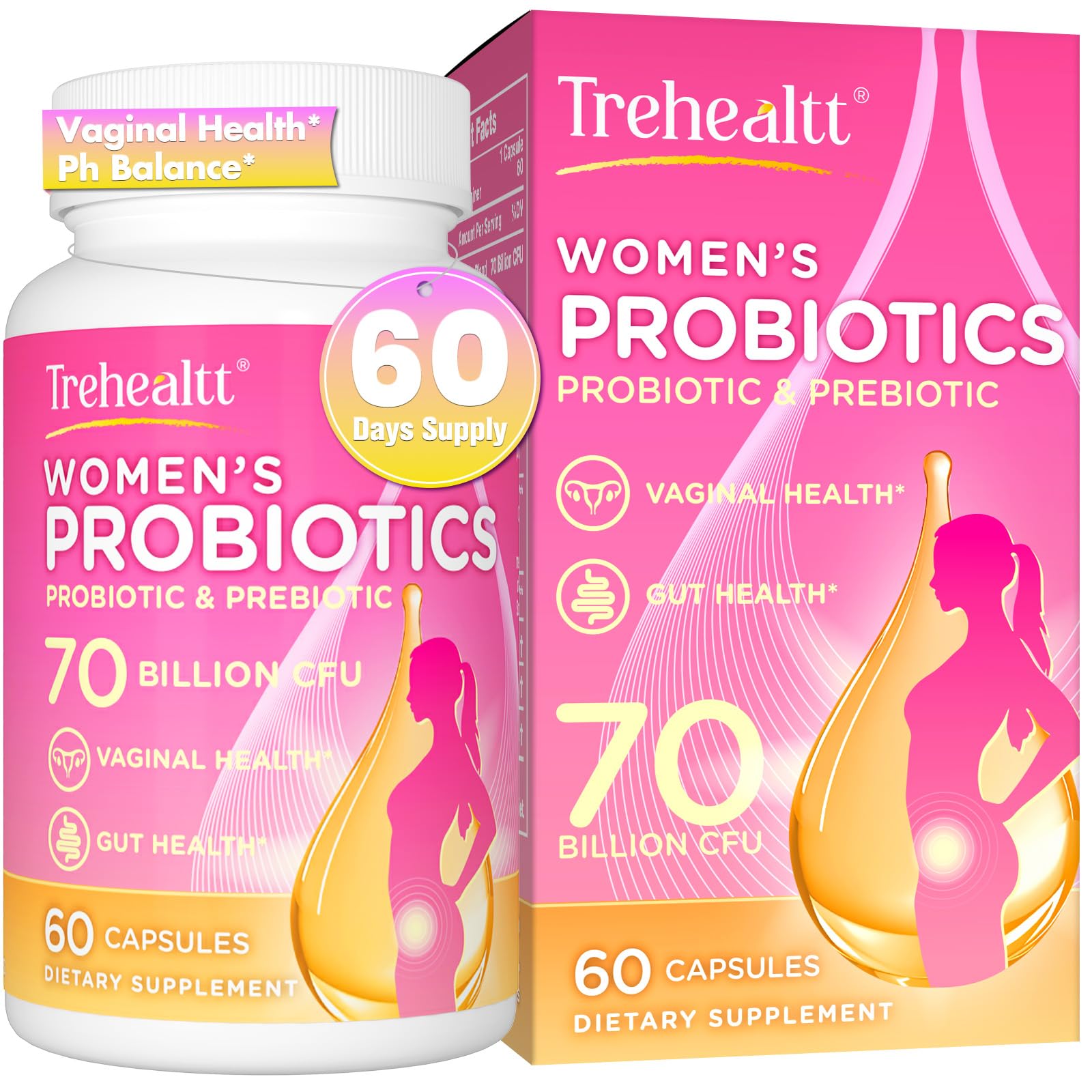Trehealtt Women's Probiotic 70 Billion CFUs front view