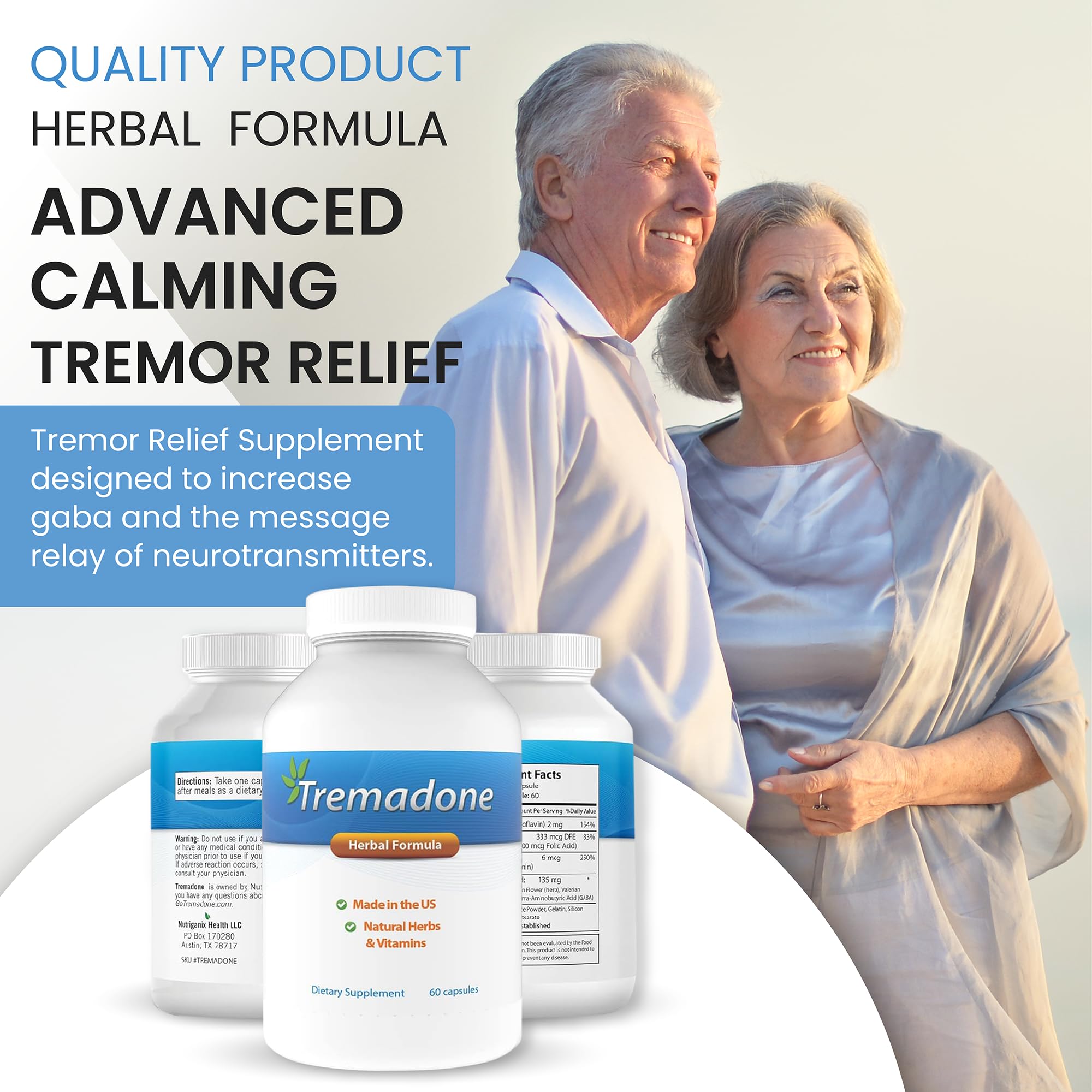 Tremadone Blended Vitamin & Mineral Supplement 50g bottle with capsules