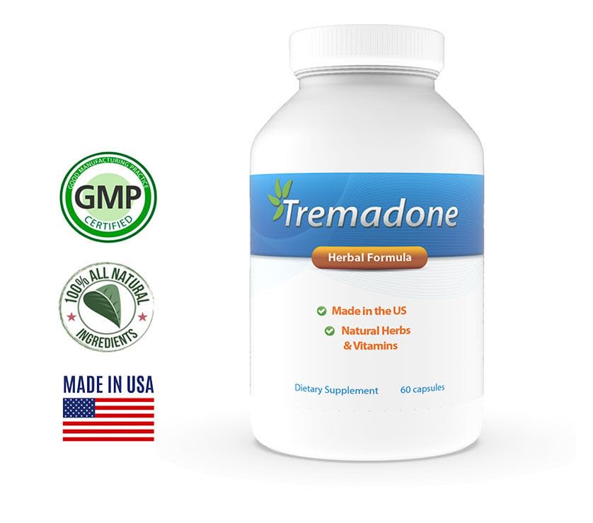 Tremadone Blended Vitamin & Mineral Supplement 50g side view