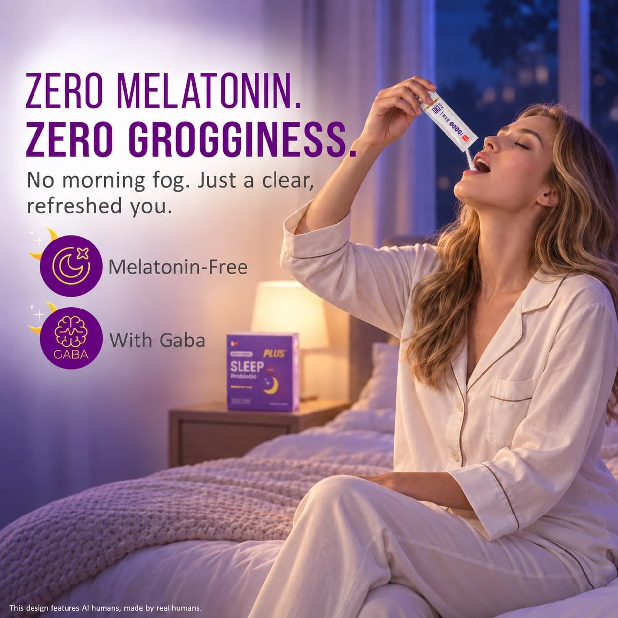 TrendyFood SleepPLUS Probiotic Supplement ingredients list on packaging