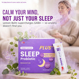 TrendyFood SleepPLUS Probiotic Supplement powder being poured into a glass