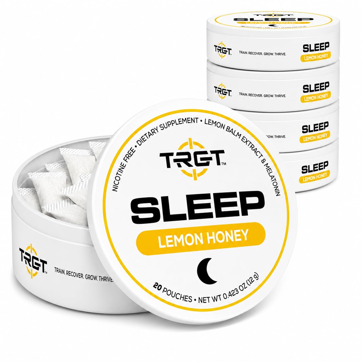 TRGT Lemon Honey Sleep Pouches front view with packaging