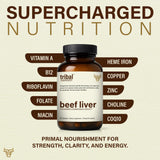 Tribal Harvest Grass Fed Beef Liver Capsules side view