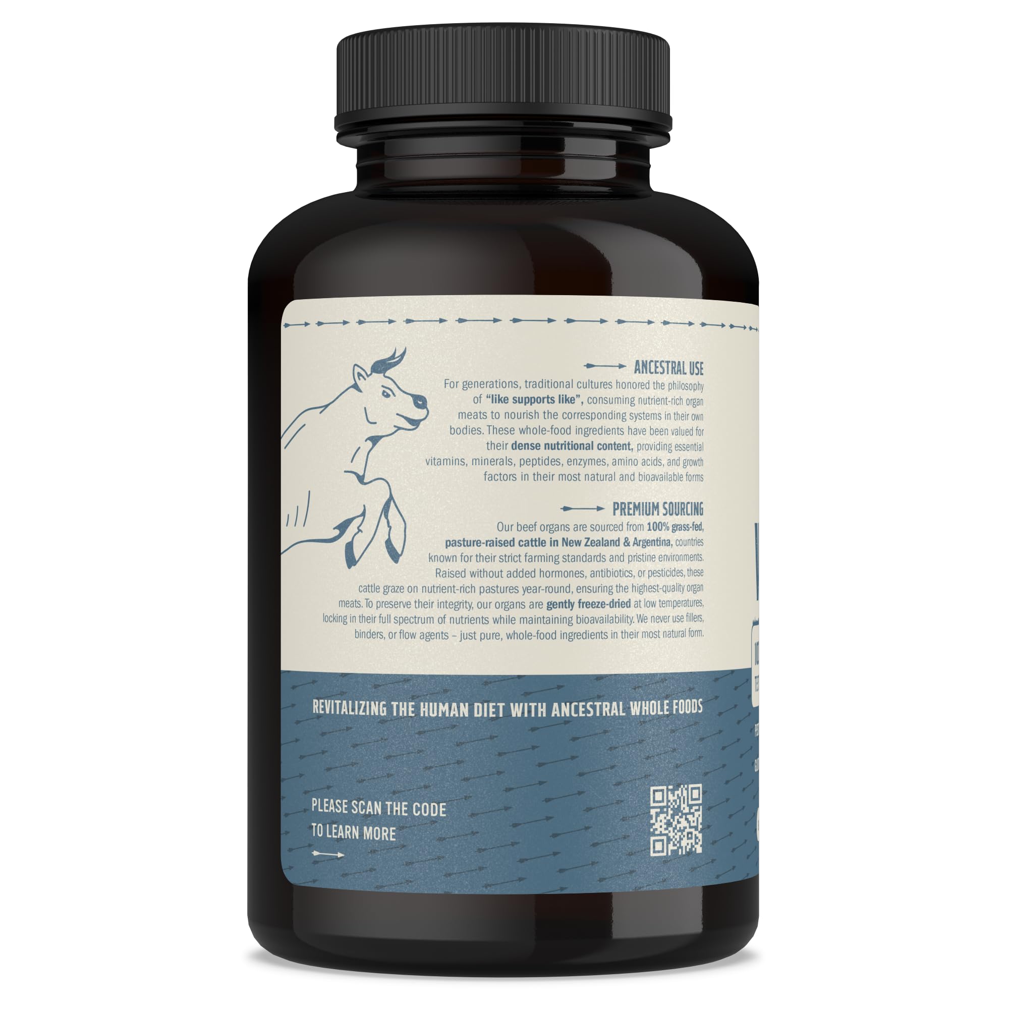 Tribal Nutrition Beef Organ Supplement bottle side view