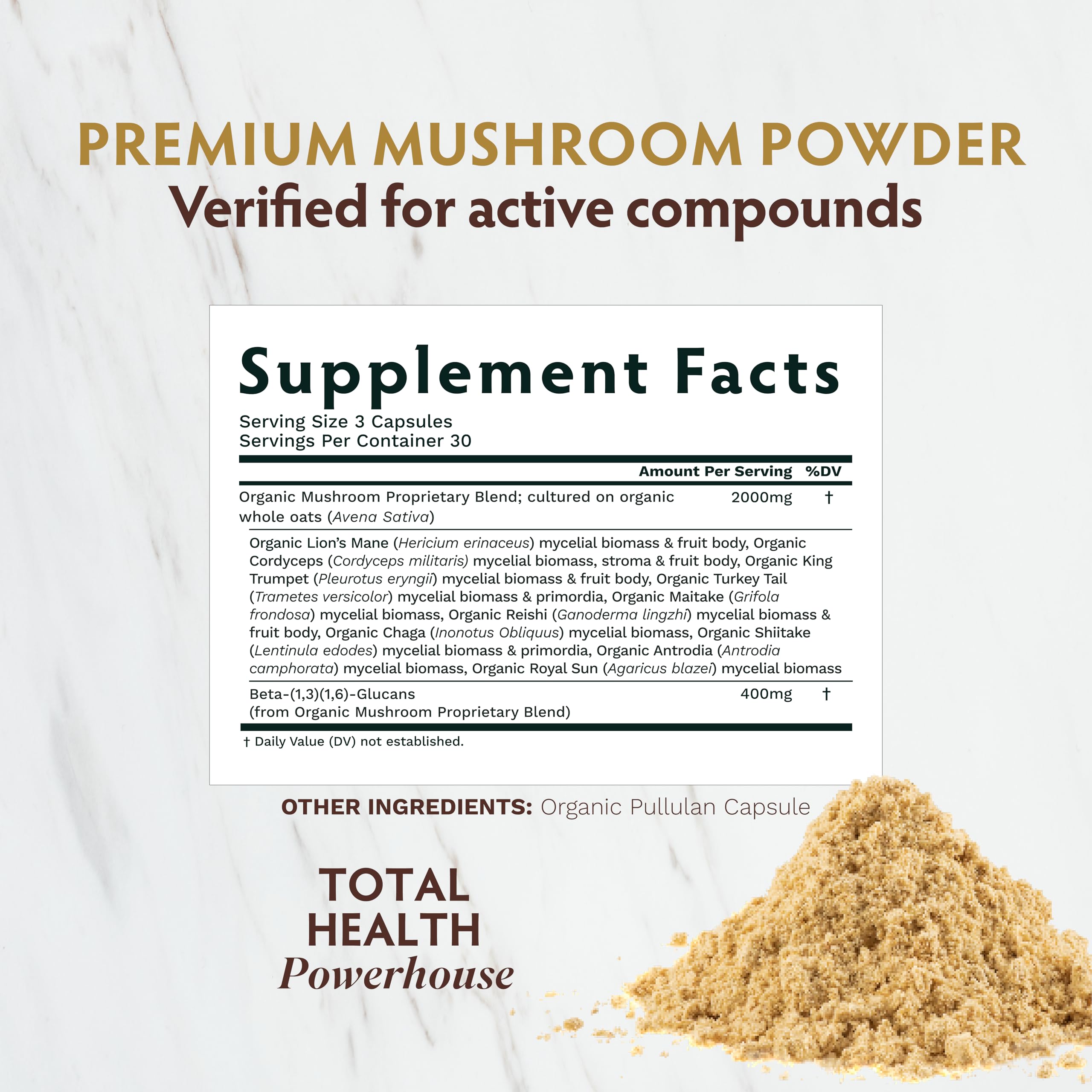 TRIBE ORGANICS 10-IN-1 Organic Mushroom Blend Capsules opened