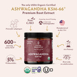 TRIBE ORGANICS Ashwagandha Capsules side view with label
