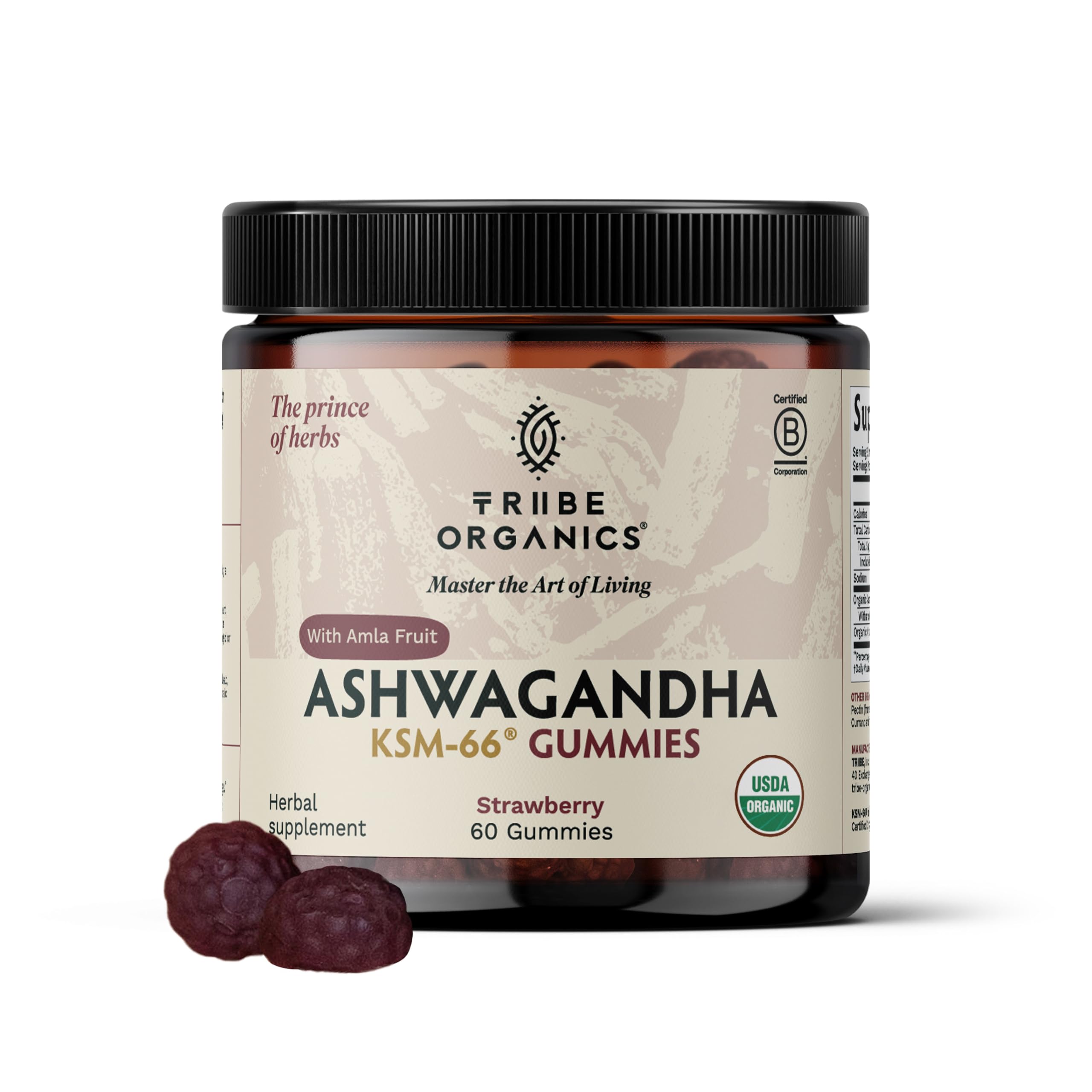 TRIBE ORGANICS Ashwagandha Gummies front view packaging