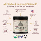 TRIBE ORGANICS Ashwagandha Gummies side view showing ingredients