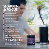 TRIBE ORGANICS Lion's Mane Mushroom Extract on a wooden table