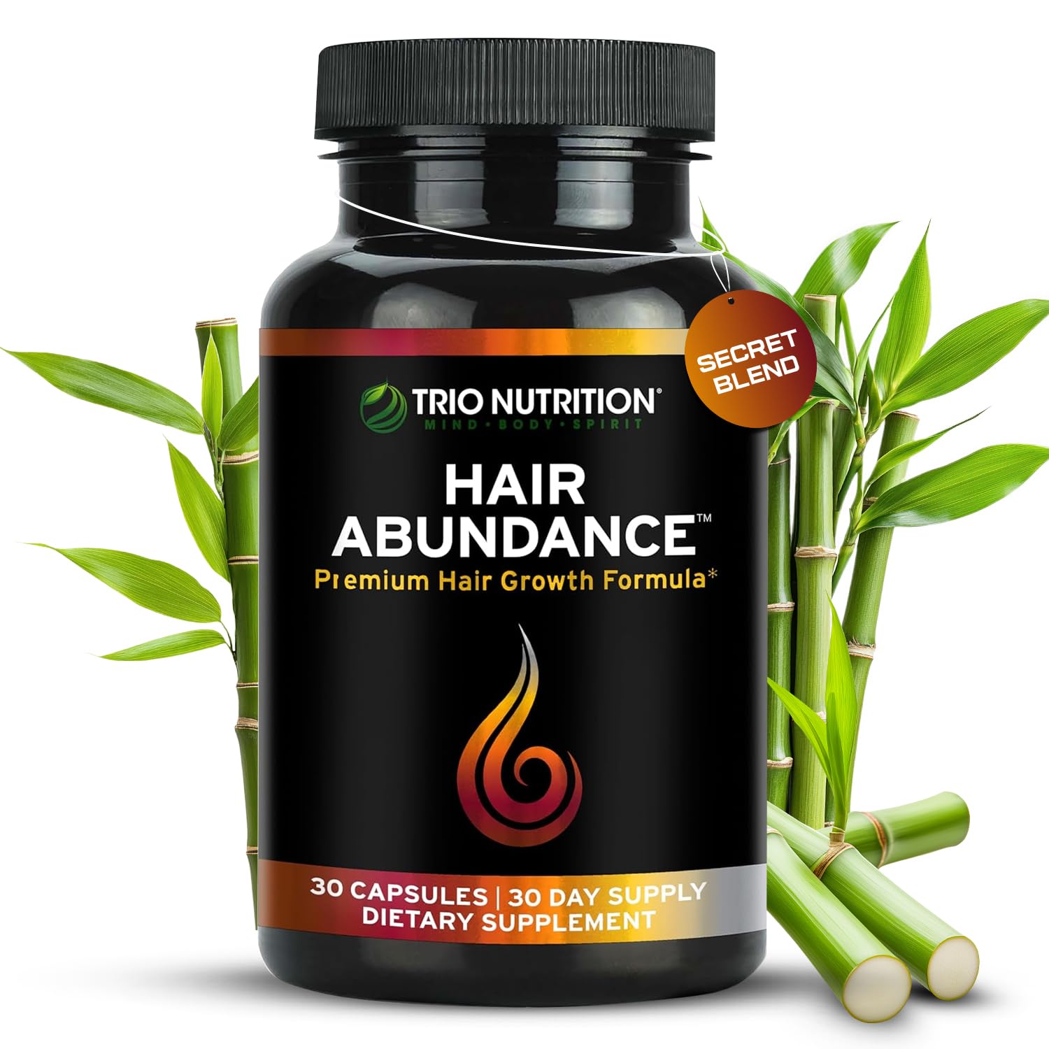 TRIO NUTRITION Hair Abundance Biotin Supplement front view