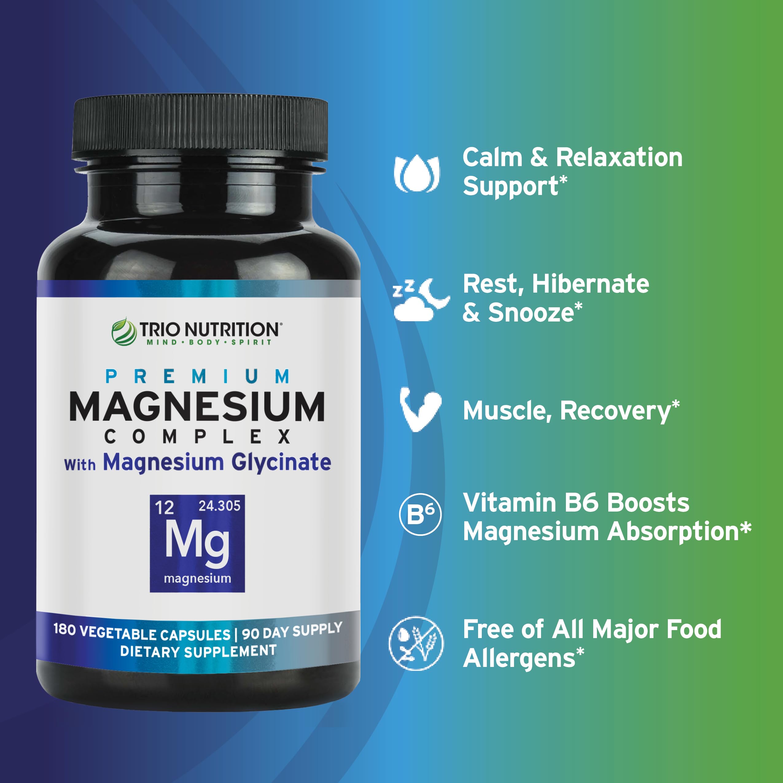 TRIO NUTRITION Magnesium Complex Capsules side view